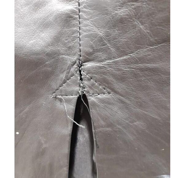 Vintage Wilsons Leather Skirt | Size 6 | Hand Painted Flowers | Real Leather - Picture 4 of 5